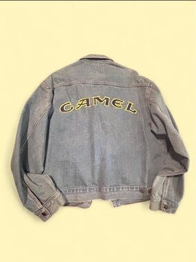 Vintage Camel Embroidered Denim Jacket